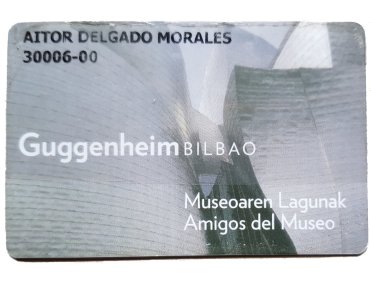 Tarjeta del Museo Guggenheim