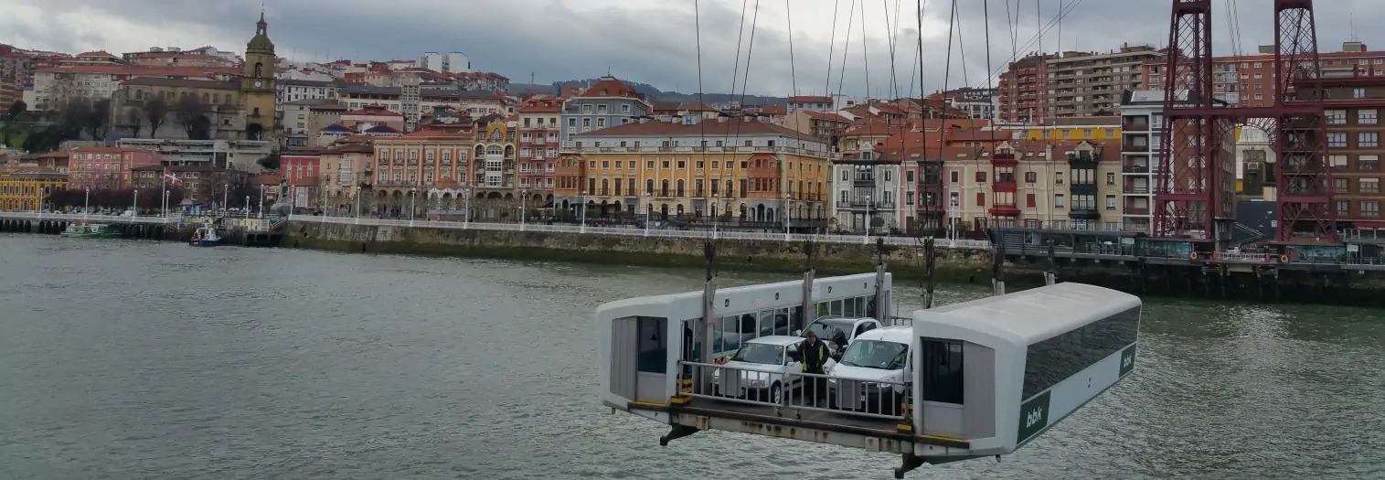 View Portugalete town & working Platform in Biscay Hanging Bridge