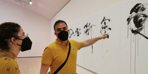 Aitor Delgado in the Bilbao Guggenheim museum - The line of wit expo - Basque Culture January 2022