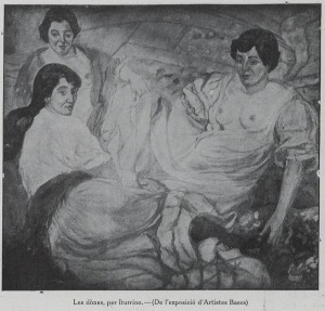 Las Damas de Francisco Iturrino expuesto en Galerías Layetanas de Barcelona en 1916