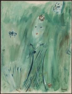 Retrato o Damita Verde del pintor vasco Olasagasti 1931