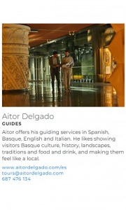 Aitor Delgado Tours in Basque Government Tourism website