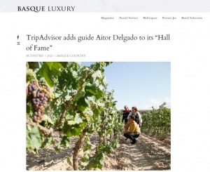 Basque Luxury Magazine 2020 - TripAdvisor adds guide Aitor Delgado to its “Hall of Fame”